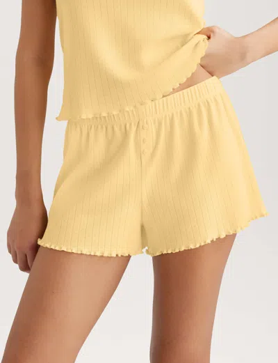 Pointelle Rib Sleep Shorts In Yellow from Tommy John