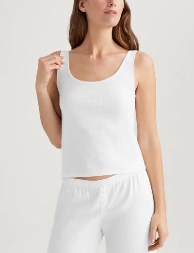 Tommy John Women's Cotton Pointelle Rib Tank In White