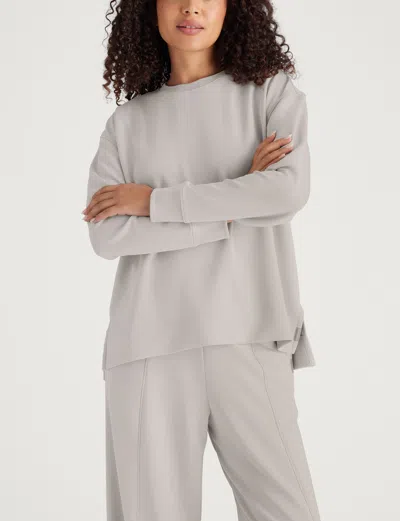 Tommy John Women's Luxe Traveler Knit Long Sleeve Crew Neck In Ashes Of Roses
