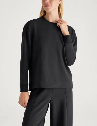 Tommy John Women's Luxe Traveler Knit Long Sleeve Crew Neck In Black