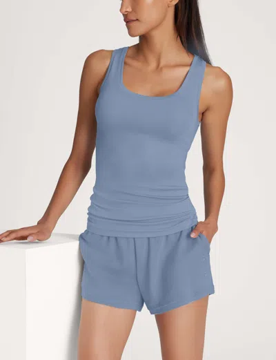 Tommy John Women's Micro Rib Fitted Tank In Blue