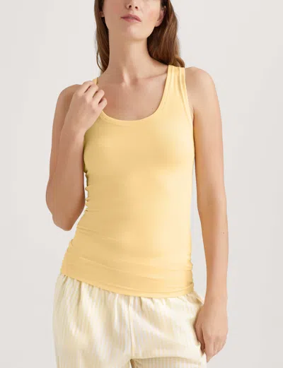 Tommy John Women's Micro Rib Fitted Tank In Yellow