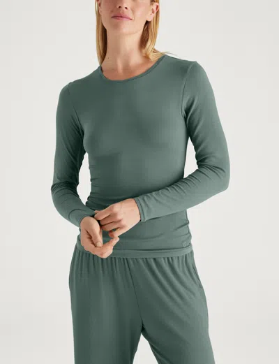 Tommy John Women's Micro Rib Long Sleeve T-shirt In Dark Forest