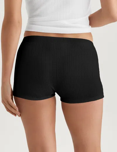 Tommy John Women's Pointelle High Rise Boyshort In Black