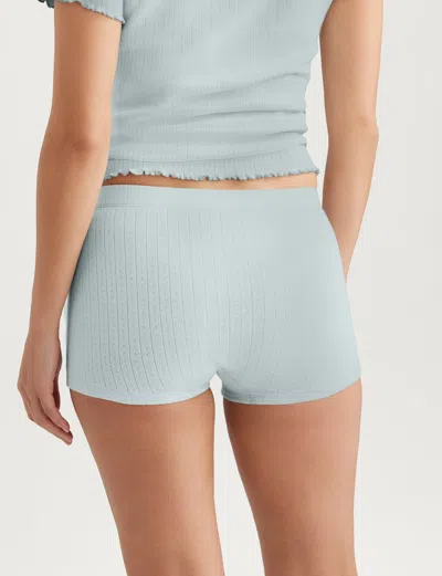 Tommy John Women's Pointelle High Rise Boyshort In Blue