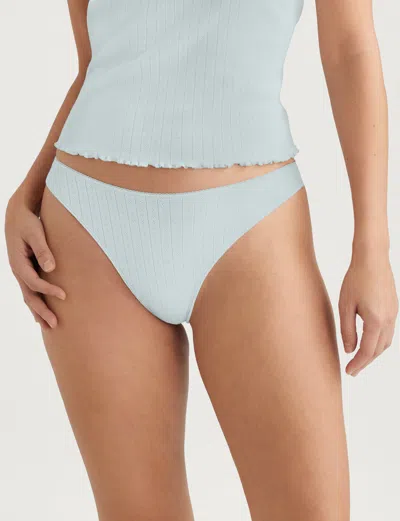 Tommy John Women's Pointelle Thong In Blue