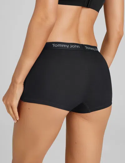 Tommy John Women's Second Skin Boyshort In Black