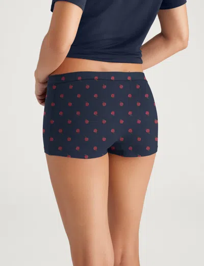 Tommy John Women's Second Skin Boyshort In Blue Apple A Day