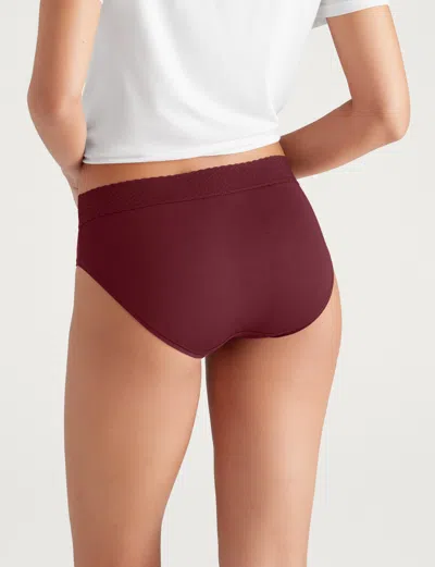 Tommy John Women's Second Skin Brief, Lace Waist In Cabernet