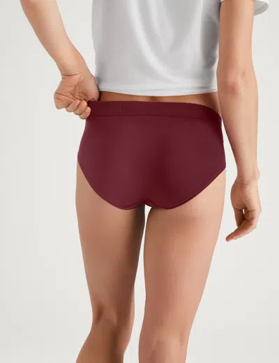 Tommy John Women's Second Skin High Rise Brief, Lace Waist In Cabernet