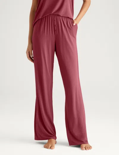 Tommy John Women's Second Skin Luxe Rib Pant In Earth Red Luxe