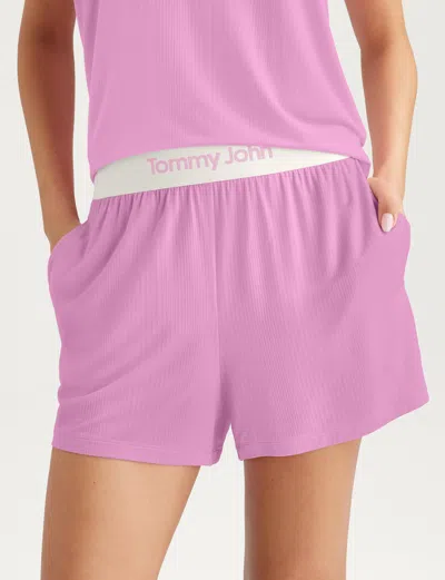 Tommy John Women's Second Skin Luxe Rib Sleep Short In Multi