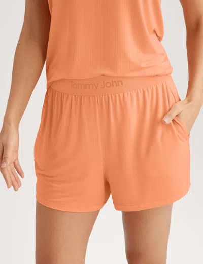 Tommy John Women's Second Skin Luxe Rib Sleep Short In Orange