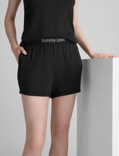 Tommy John Women's Second Skin Luxe Rib Sleep Short In White