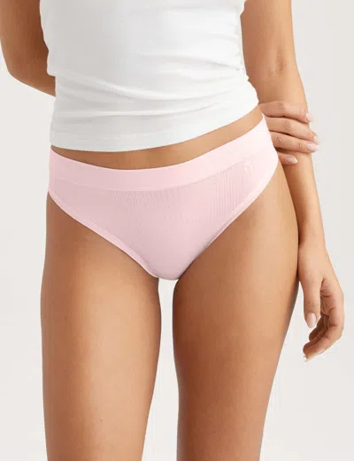 Tommy John Women's Second Skin Luxe Rib Thong In Pink