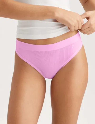 Tommy John Women's Second Skin Luxe Rib Thong In Pink