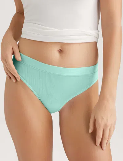 Tommy John Women's Second Skin Luxe Rib Thong In Blue