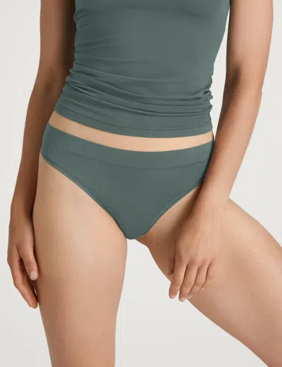 Tommy John Women's Second Skin Luxe Rib Thong In Green