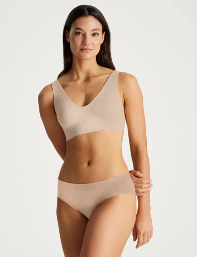 Tommy John Women's Second Skin Pullover V-neck Bra In Shifting Sand
