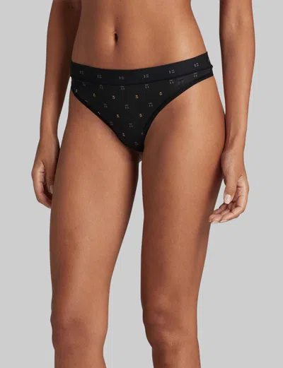 Tommy John Women's Second Skin Thong In Black