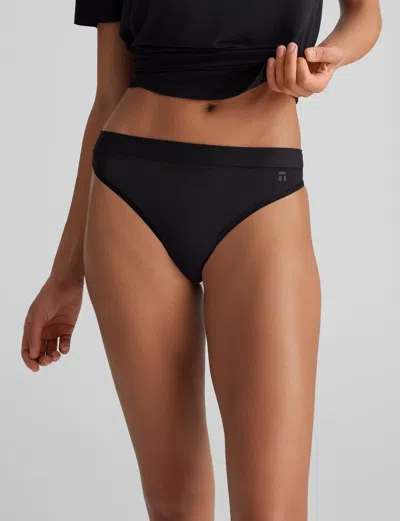 Tommy John Women's Second Skin Thong In Black
