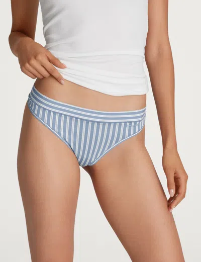 Tommy John Women's Second Skin Thong In Blue