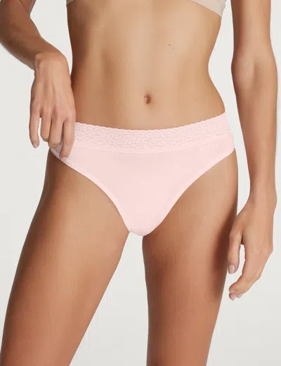 Tommy John Women's Second Skin Thong, Lace Waist In Multi