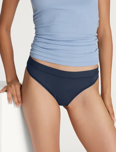 Tommy John Women's Second Skin Thong In Blue