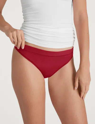 Tommy John Women's Second Skin Thong In Red