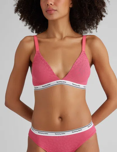 Tommy John Women's Signature Comfort Lace Triangle Bralette In Pink