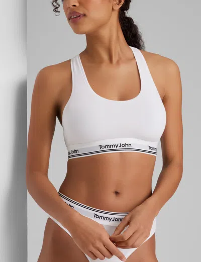 Tommy John Women's Signature Cotton Scoop Bralette In White