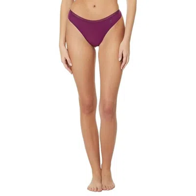 Tommy John Women's  Air Underwear Dark Purple Stretch Seamless Thong Gbo1053