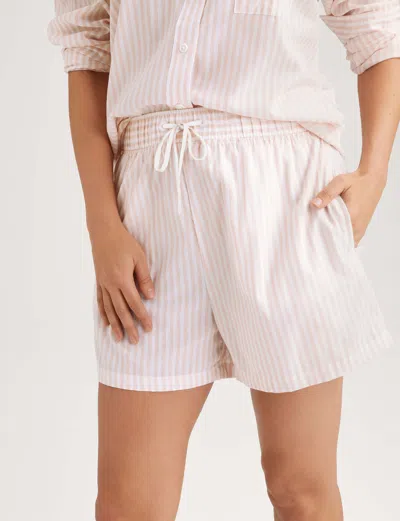 Stripe High Waist Woven Sleep Shorts In Neutral from Tommy John