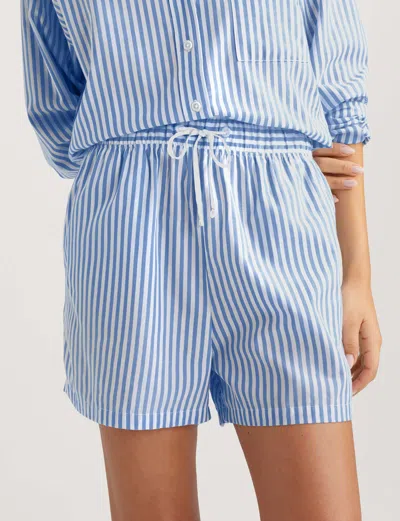 Stripe High Waist Woven Sleep Shorts In Blue from Tommy John