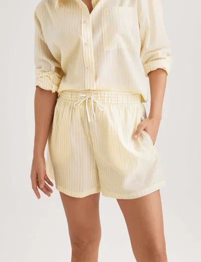 Stripe High Waist Woven Sleep Shorts In Neutral from Tommy John