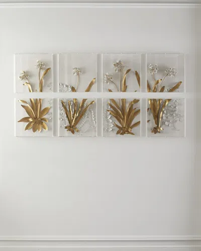 Tommy Mitchell Agapanthus 8-panel Wall Art In Gold