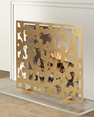 Tommy Mitchell Butterfly Fireplace Screen In Gold