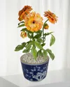Tommy Mitchell Marigold October Birth Flower In Ceramic Pot In Orange