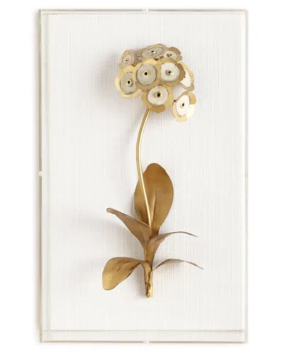 Tommy Mitchell Original Gilded Auricula Study On Linen In Gold