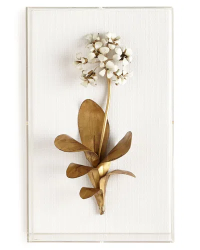 Tommy Mitchell Original Gilded Primula Study On Linen In Gold