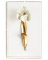 Tommy Mitchell Original Gilded Single Tulip Study On Linen In Gold