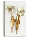 Tommy Mitchell Original Gilded Tulip On White Linen In Gold