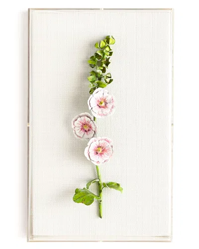 Tommy Mitchell Original Painted Hollyhock Study In Pink