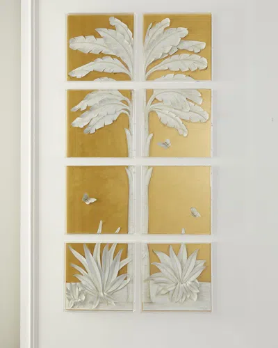 Tommy Mitchell Palm Tree 8-panel Wall Art In Gold