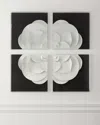 Tommy Mitchell Quad Medallion Wall Art In White On Black
