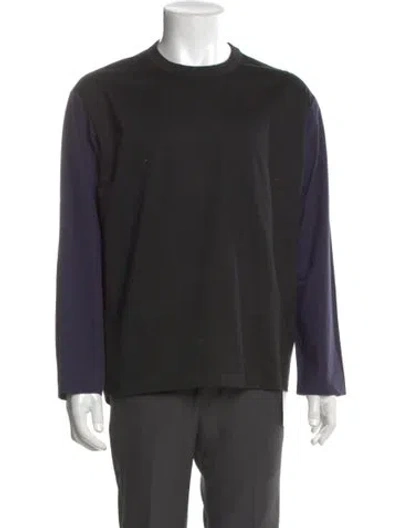 Pre-owned Tomorrowland Colorblock Pattern Crew Neck Henley In Black