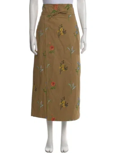 Pre-owned Tomorrowland Floral Print Midi Length Skirt In Neutral