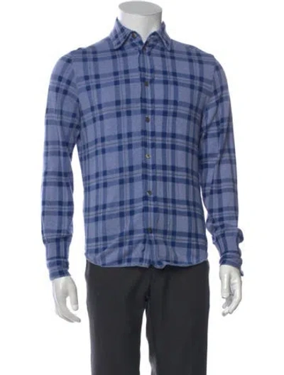 Pre-owned Tomorrowland Plaid Print Long Sleeve Shirt In Blue