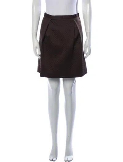 Pre-owned Tomorrowland Pleated Accents Knee-length Skirt In Brown