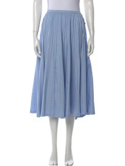 Pre-owned Tomorrowland Pleated Accents Midi Length Skirt In Blue